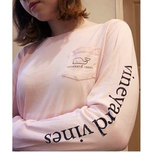 Pale pink long-sleeve T-shirt by Vineyard Vines.